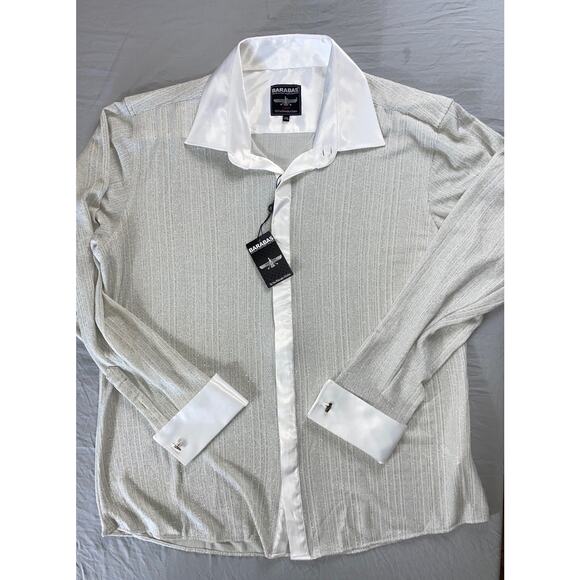 Barabas Other - Barabas 2FC81002 Ultramodern French Cuff Tinsel Lined Shirt. 4XL, Runs Small.